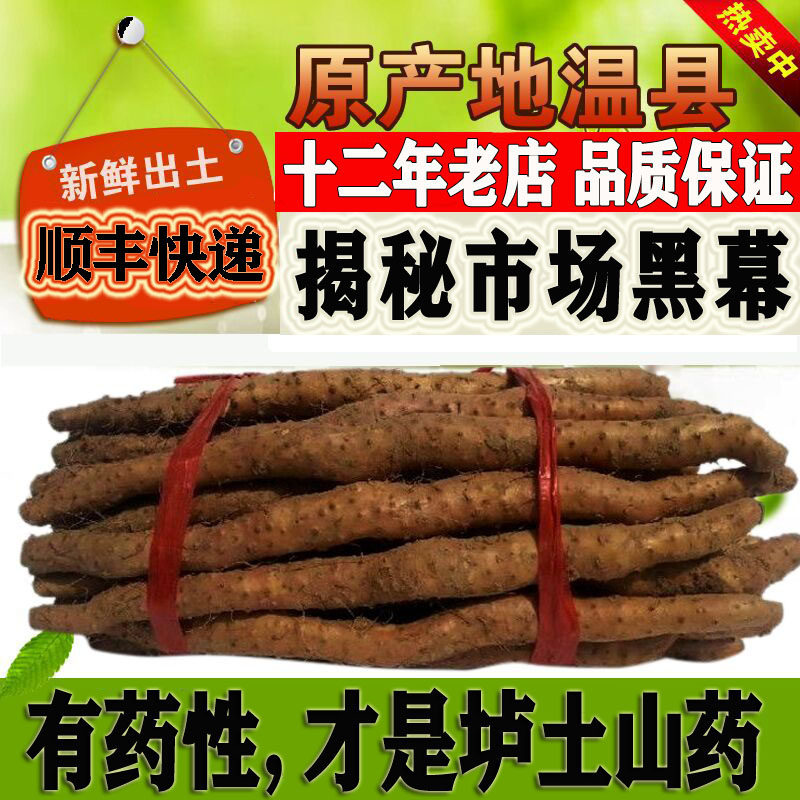 怀诚  新鲜现挖正宗河南焦作温县垆土铁棍山药淮怀山铁杆净重五斤