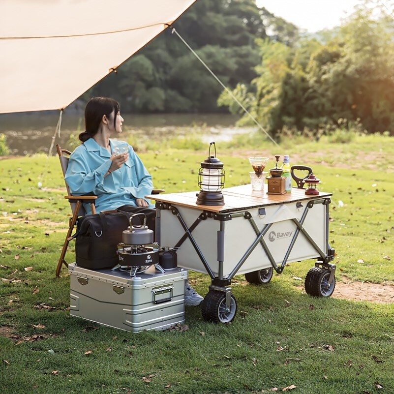 春游桌板a可携式野餐户外手拉车手推郊游推车露营地野炊折叠购物