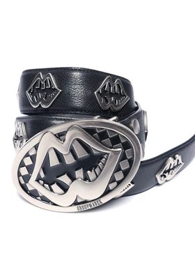 Cult Grips古银做旧头层油蜡牛皮嘴唇皮带