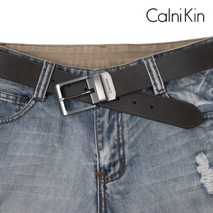 CALNIKIN皮带男真皮针扣牛仔裤休闲商务年轻人双面佩戴青年裤腰带