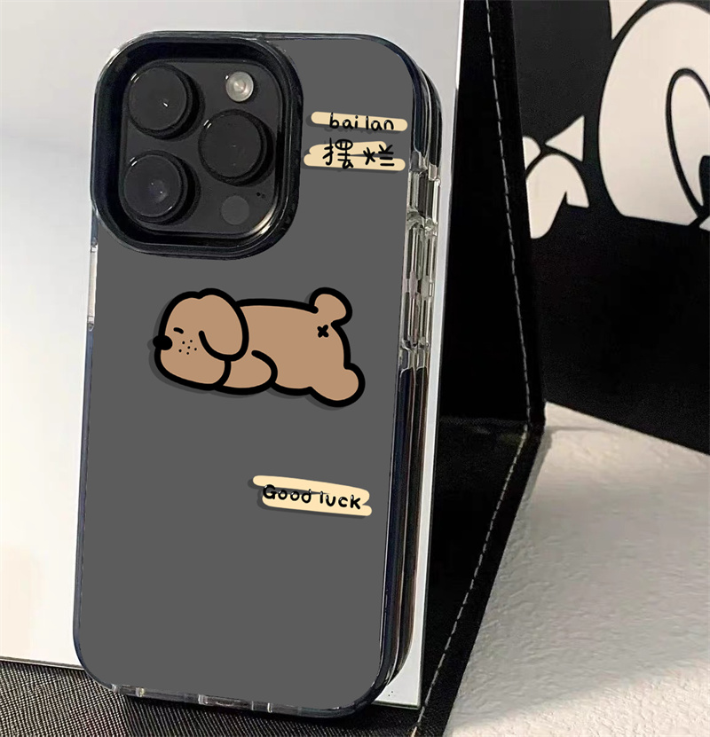 韩国卡通新款小熊手机壳适用于苹果16promax创意iphone15潮牌13男款14个性16pro软壳透明x黑边防摔11保护套12