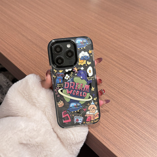 韩国趣味ins趣味外星恐龙适用苹果16promax不会撞壳手机壳新款iPhone15pro硅胶13透明14磁吸16全包防摔12情侣