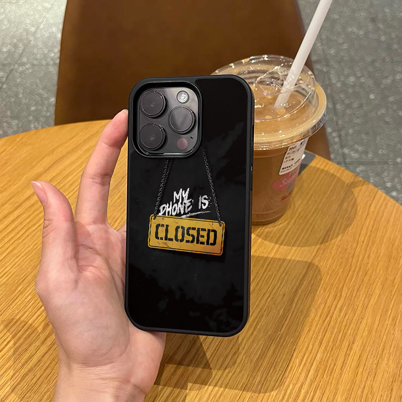 黑色磨砂个性苹果手机壳
