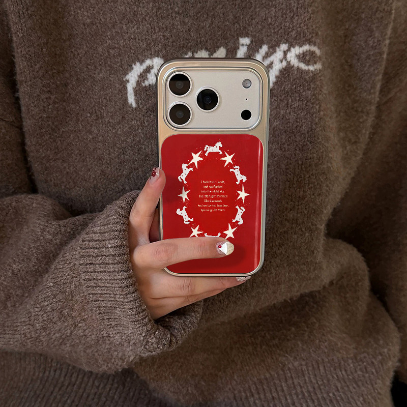红色星马圈圈 原创小众高级感适用iPhone17promax手机壳苹果16pro防摔14硅胶软壳13银色12女生17不会撞壳15