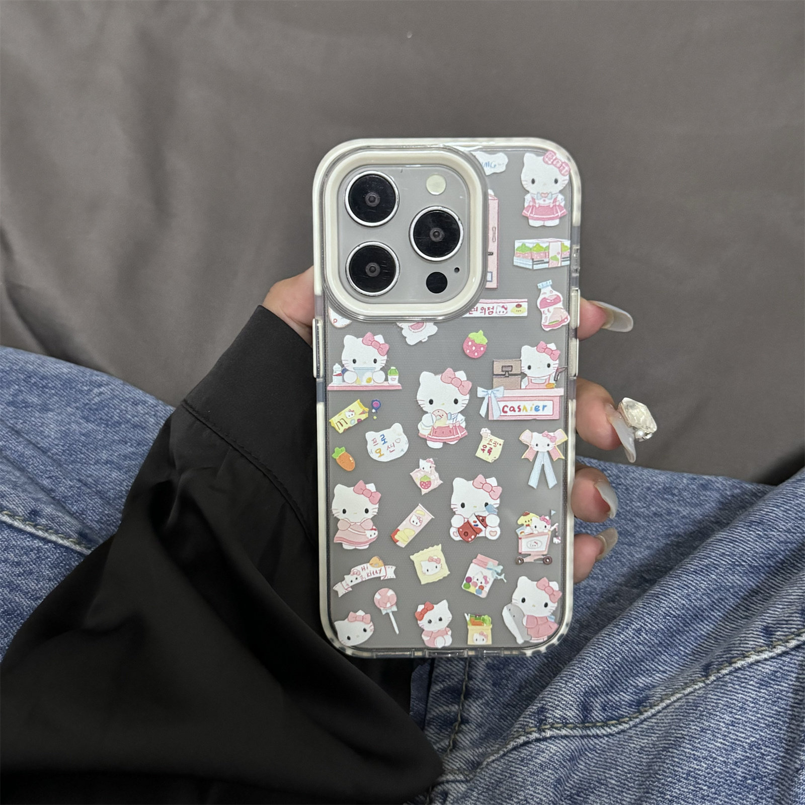 新款韩系粉色女生KT猫适用于苹果iphone16promax手机壳15promax全包防摔创意15高级感14男16pro个性潮牌x男女