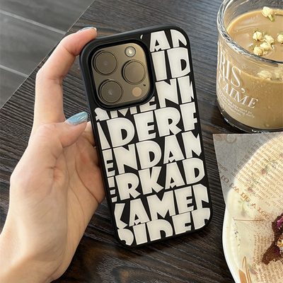 磨砂高级感个性满屏英文手机壳