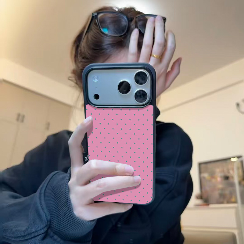 韩国ins女生粉色波点适用苹果17手机壳iphone17promax黑色磨砂15新款14防摔保护套13独特超好看16promax