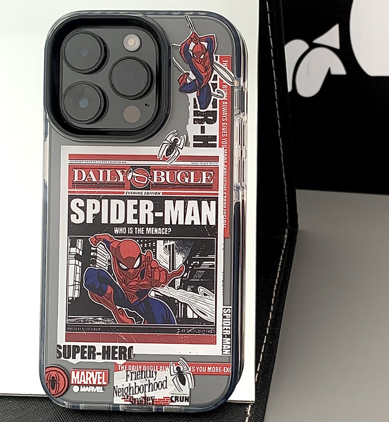 ins美式漫威动漫蜘蛛侠适用苹果iphone16promax手机壳14promax黑边防摔15创意16高级感14男女14pro个性潮牌xr