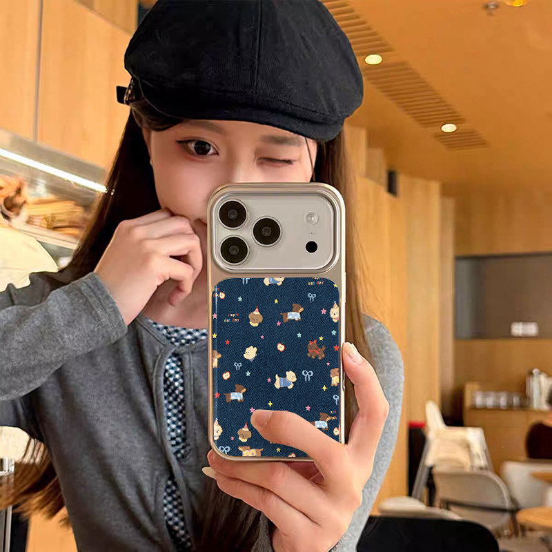 牛仔星星插画小狗 原创小众高级感适用iPhone17promax手机壳苹果16pro防摔14硅胶软壳13银色12女生17不会撞壳