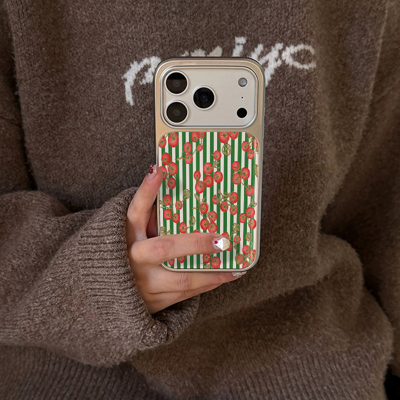 复古油画西红柿 原创小众高级感适用iPhone17promax手机壳苹果16pro防摔14硅胶软壳13银色12女生17不会撞壳15