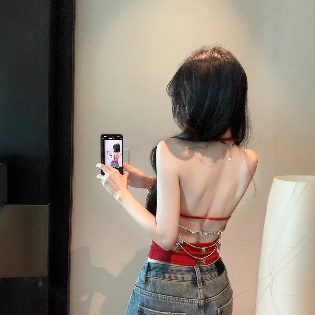 Pinksoya澳洲野蝶辣妹露背挂脖小