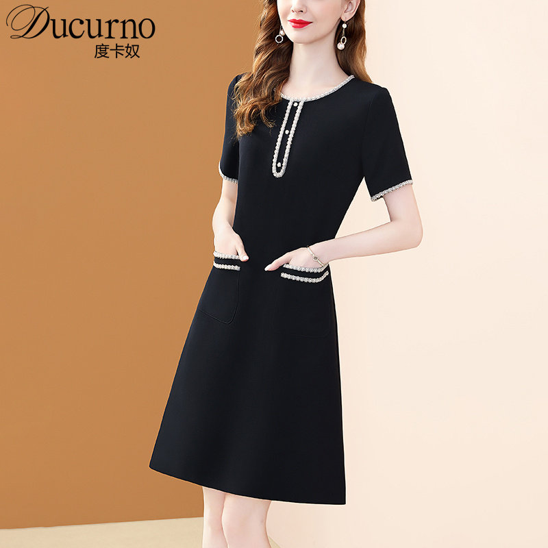 Ducurno欧货轻奢品牌时尚气质连衣裙2025夏季新款洋气时髦裙子女