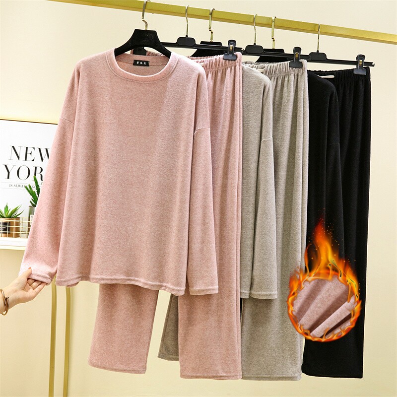 女秋冬毛巾布加厚家居服可外穿
