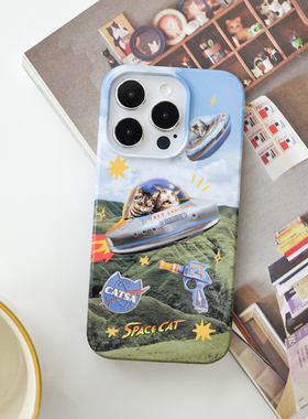 pawcase太空猫咪趣味喵星人16卡通15菲林14promax手机壳全包iphone13适用苹果小猫创意12magsafe磁吸搞怪硬壳