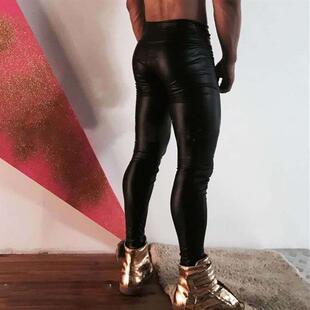 Leggings Leather Slim Pants 漆皮紧身修 Mens 男士 Patent