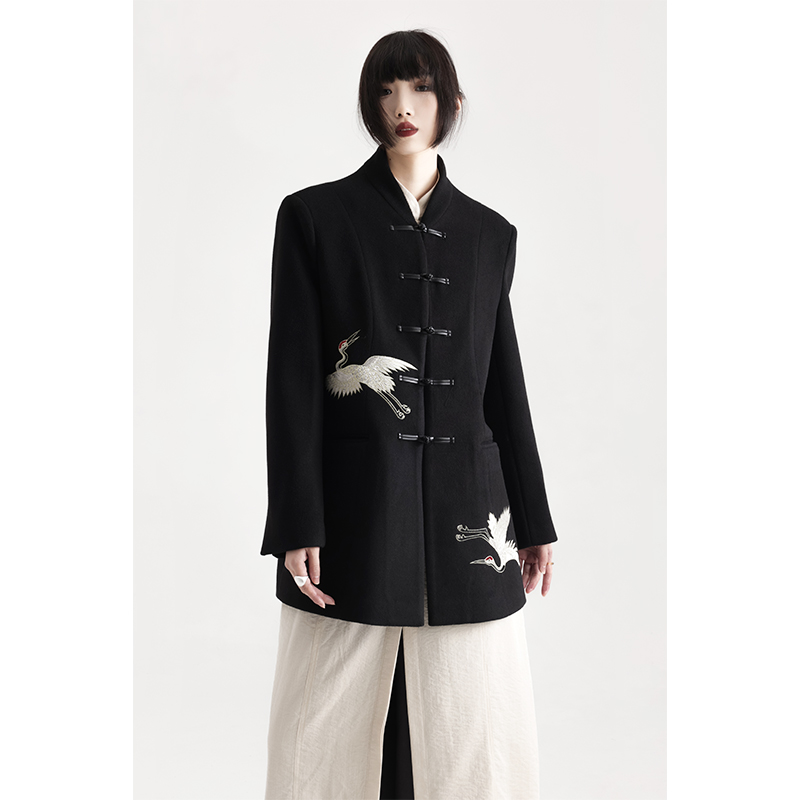 10月新款鹤系列毛呢短西装