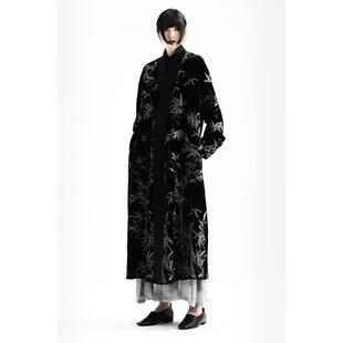 中国风银竹刺绣系带袍子秋冬长外套 山水定律 APOZi collection