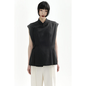 collection 水墨重置 新中式 APOZi 盘扣毛边背心无袖 简约上衣女