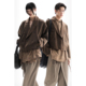 APOZi 做旧翻领外套复古百搭上衣 咖色短款 collection 山水哲学