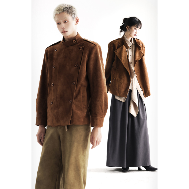 水墨雅丹系列麂皮短外套