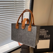 原创ins风女包大容量单肩包新款 纯色百搭毛毡手提礼品包定制logo