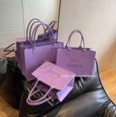 原创ins风女包大容量单肩包新款 饭盒百搭毛毡手提礼品包定制logo