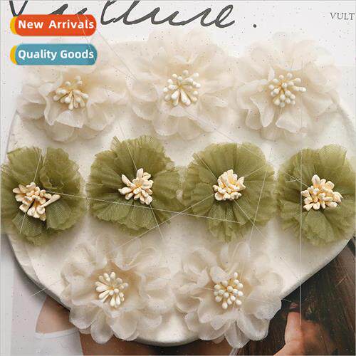 Vintage Hong Kong  yarn flower flower core princess hair acc