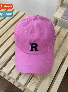 Spring Korea baseball cap mens simple letters R embroidered