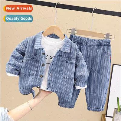 Boys 适用eign- denim jacket three-piece spring and fall new