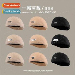 winter wear label letter fashion and fall beret two Retro