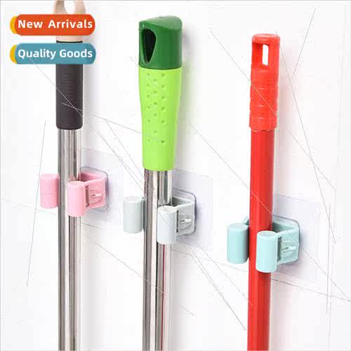 Kitchen Mop Hook Hanger No-Punch Bathroom Broom Mop Clip Fix