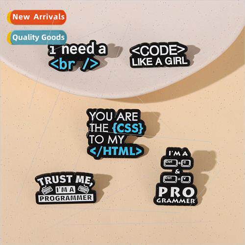 code like a girl programmer code letters metal pin computer