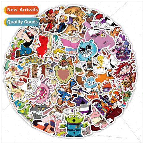 50 cartoon 90s animation handbook stickers diy luggage cell