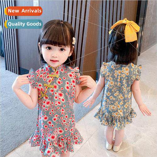 2022 new childrens clothing girls Tang suit cheongsam summer