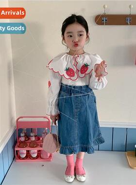 Girls shirt 2023 new spring 3013 in small children Korean  o