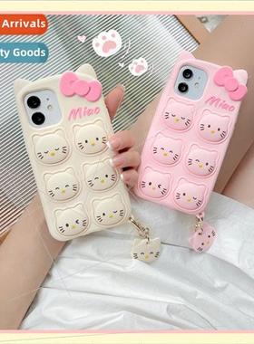 适用 12Pro decompression bow cat apple 11 silicone X/XS exte