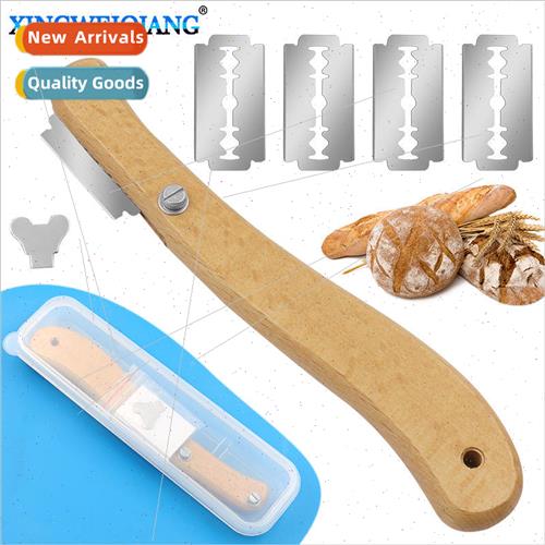 Wooden Handle Bread Cutter Curved Wooden Handle Cutter  Bagu