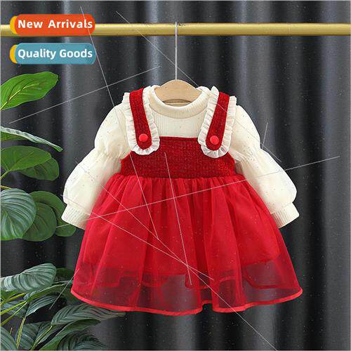 2771 girls winter dress suit new Korean  of the little girl