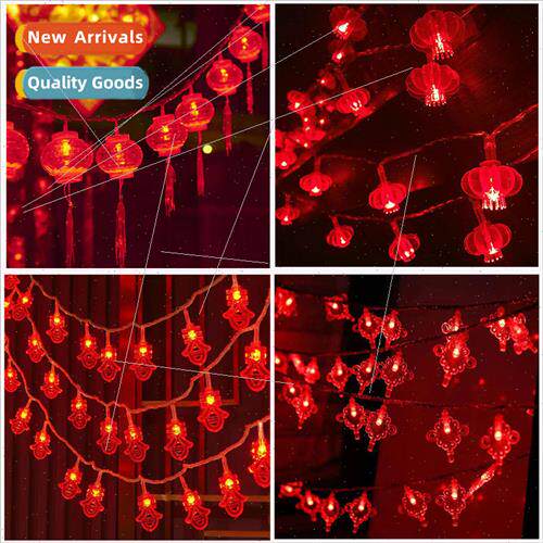 Red lanterns New Year colorful lights festive pendant light