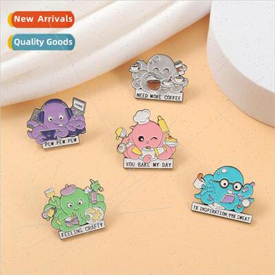 Cute little octopus brooch octopus cartoon sea animals cloth
