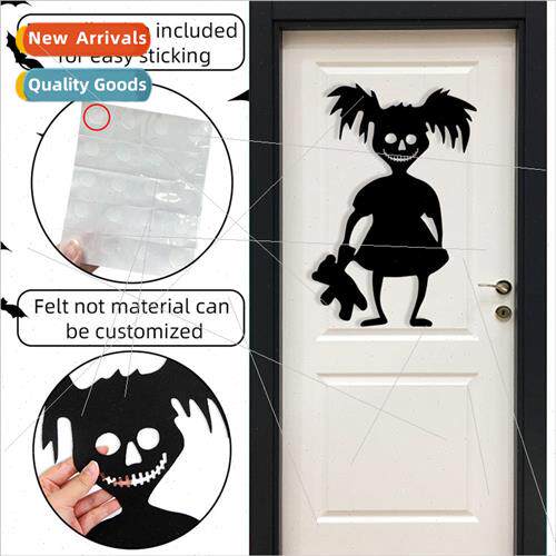 New Halloween door stickers ghost face felt glass stickers g