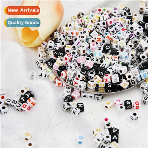 Acrylic 5x5mm alphabet square beads accessories jewelry neck