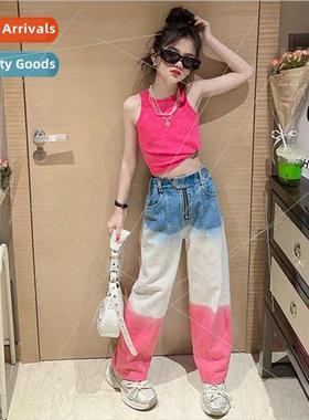 Girls summer suit 2023 new big girl girl 适用eign gas unders
