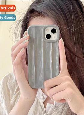 Pure Color Granny Gray Glossy IPhone13/14Promax Vertical Str