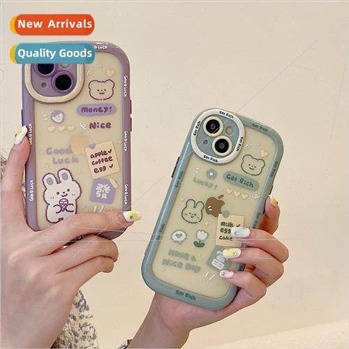 Cartoon rabbit English label 适用 iPhone13ProMax Apple 14 ph