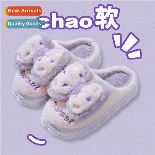 Cotton slippers Ms. bow bow in autumn and winter new warm -s