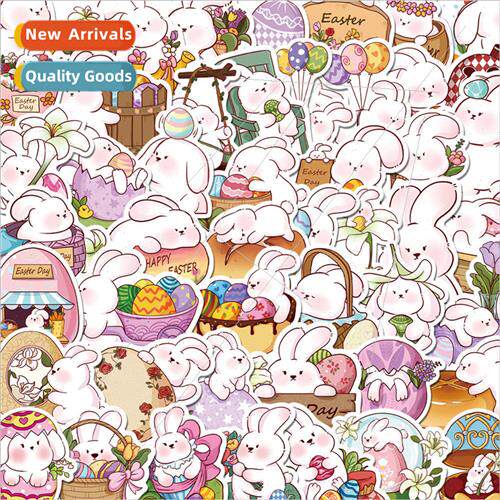 50 new Easter bunny egg stickers luggage water cup stickers
