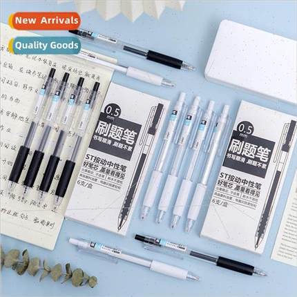 Boxed Exam Can Write Brush Pen Push Action Black Neutral Pen