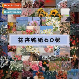 ins handb flowers rose girl stickers floral retro pcs