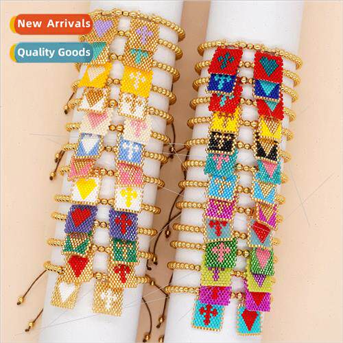 INS popular bohemian rice beads hand-woven color clashing lo
